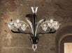 Stunning black glass and crystal Murano chandelier