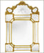 Natural wood-framed Venetian mirror with Murano glass detail