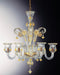 Murano glass chandelier with golden flowers & 6 lights