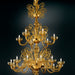 Large amber Murano glass 18 light chandelier