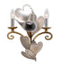 Silver Metal Hearts with Glass Bird and Crystals Sconce