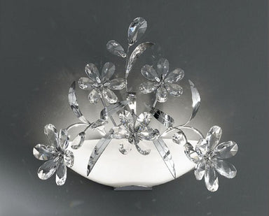 Wall light with clear Asfour crystal flowers