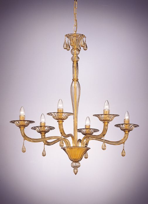 "Smoked" glass Murano chandelier