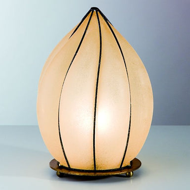 Venetian table lamp with amber scavo glass diffuser