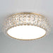 Gold-plated or nickel flush ceiling light with Spectra crystals