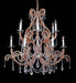 12 Light Copper Chandelier with Crystal Glass Pendants