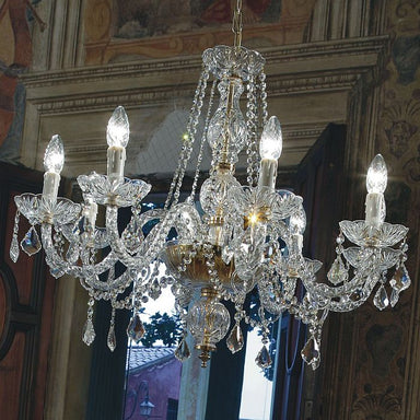 8 light Italian lead crystal chandelier