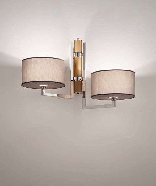 Modern Italian silver wall light with choice of shade colours