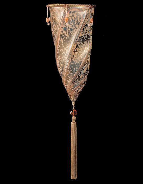 Fortuny style wall light with art nouveau motifs