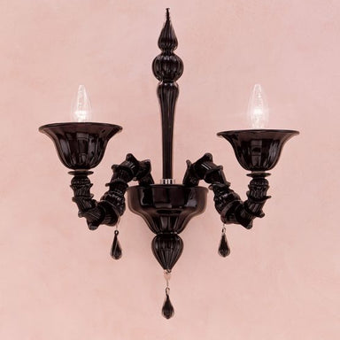 Black Murano Glass Wall Light With More Colour Choices