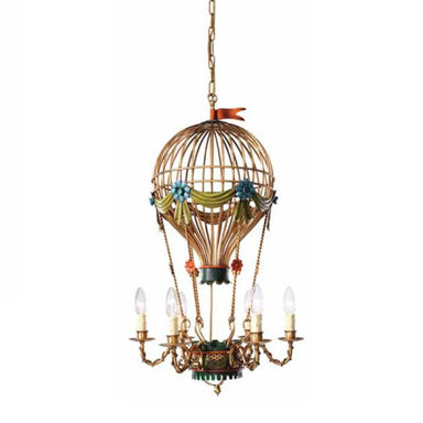 Mid-century-style hot air balloon chandelier