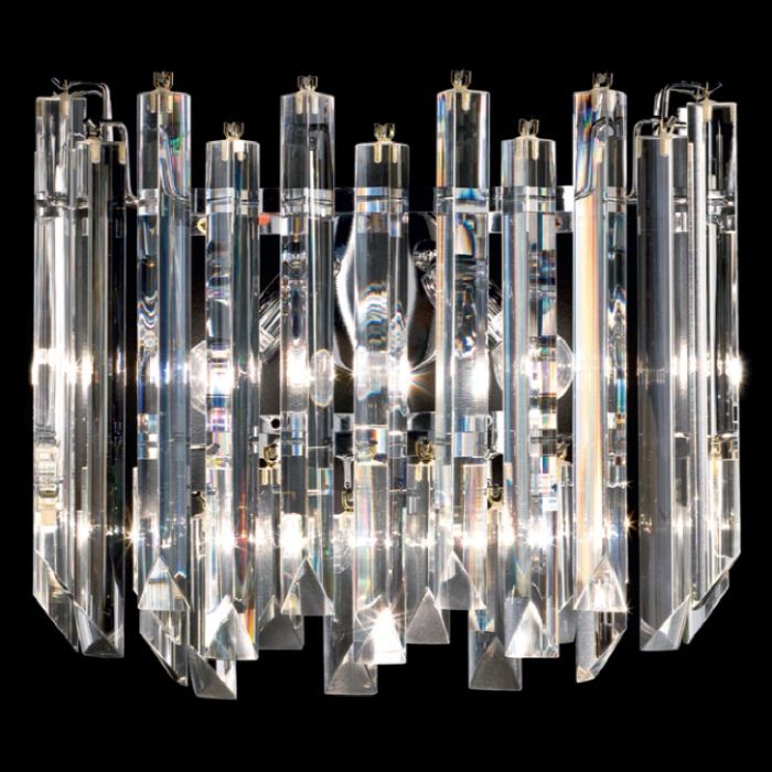 Modern wall light with clear glass or crystal prisms