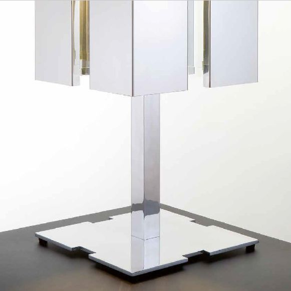 Modern glossy black, white or steel table light from Holland