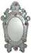 Shapely Venetian mirror with pink and blue glass flowers