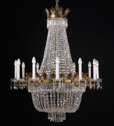 French gold and crystal Empire style chandelier12