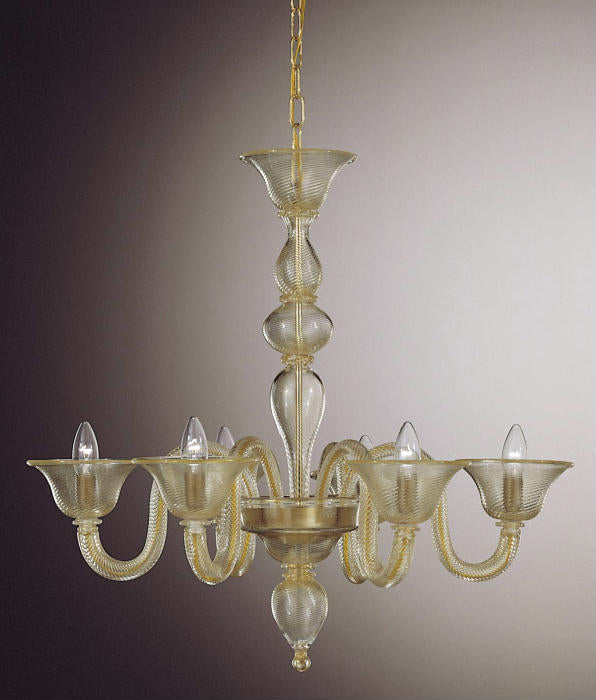 Six light Murano glass chandelier