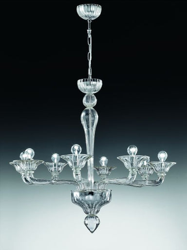 Classic 8 arm Venetian style glass chandelier