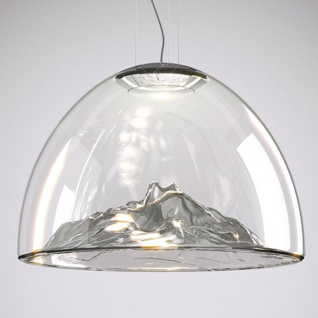 Crystal & chrome Mountain View pendant light from Axo Light