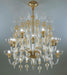 Carlo Scarpa gold & clear Murano glass chandelier from Venini