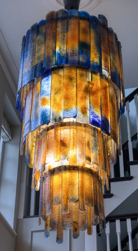 Spectacular Bespoke Stained Glass Chandelier