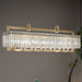 Modern Gold Chandelier with Glass Panels inspired by Rock Crystal