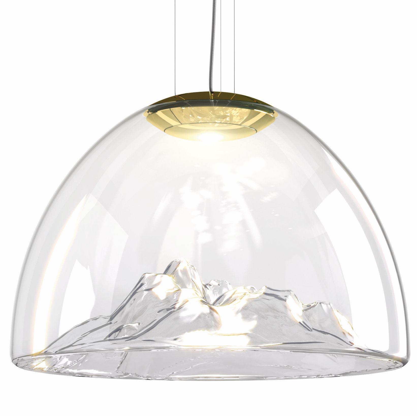 Crystal & chrome Mountain View pendant light from Axo Light