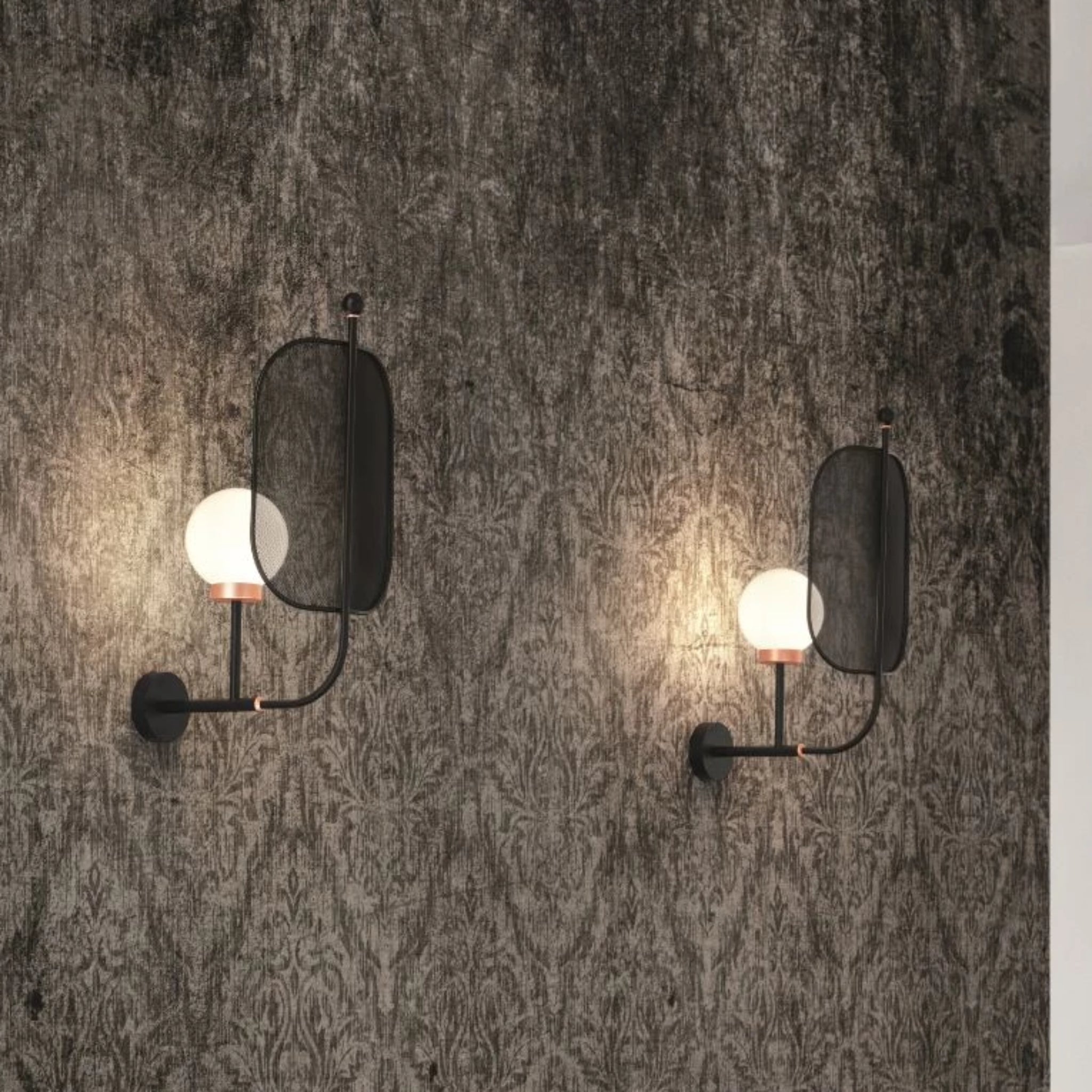 Metal Mesh Panelled Wall Light