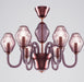 6 Arm Murano Glass Chandelier in Pink by Beby