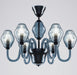 6 Arm Murano Glass Chandelier in Blue by Beby