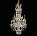 Medium Blown Glass and Crystal Chandelier with Gold Frame