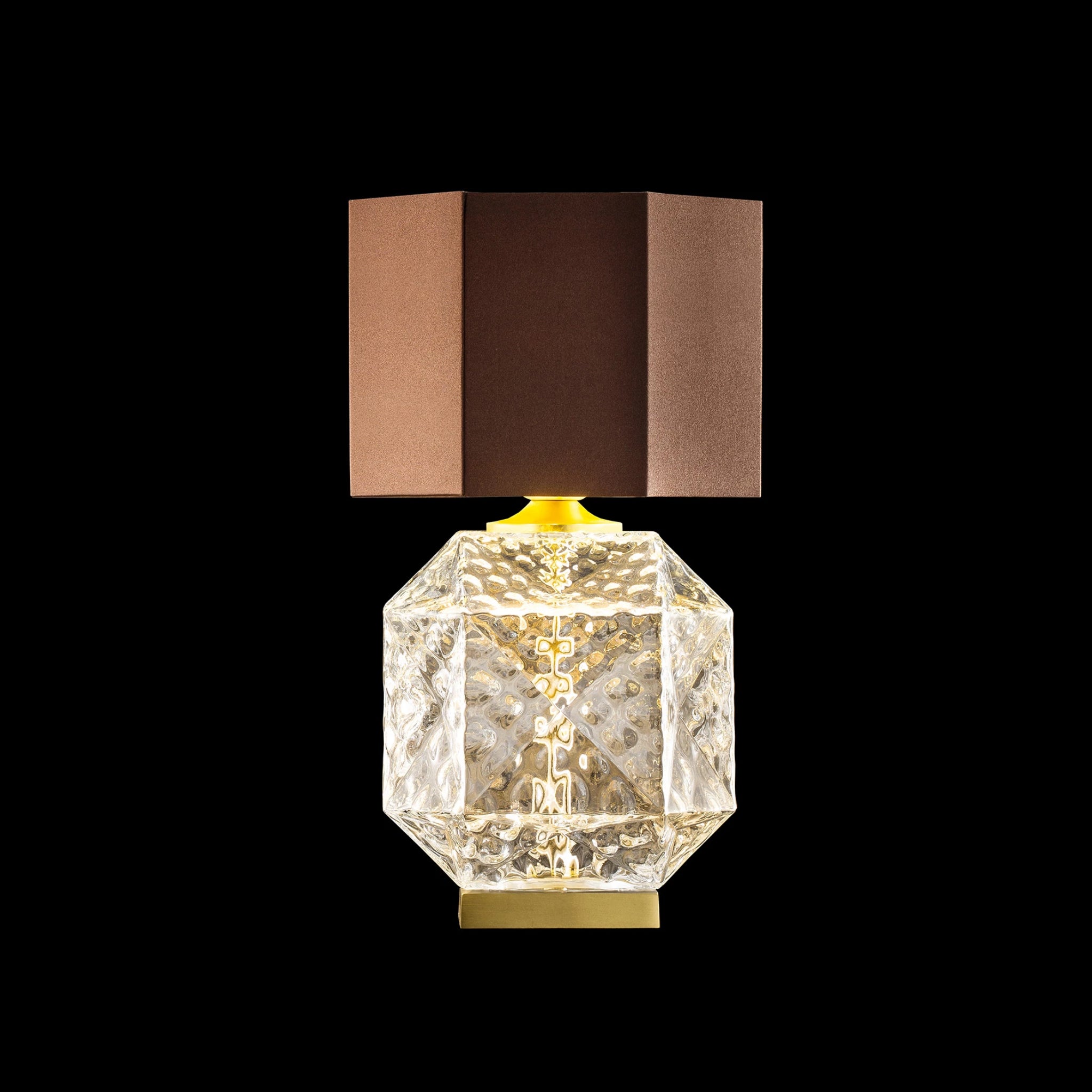 Geometric Hand Blown Murano Glass Table Lamp with Shade