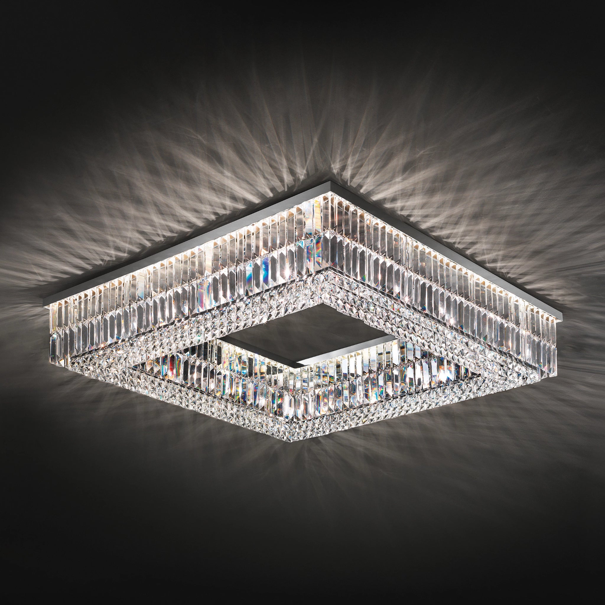 Modern Square Crystal Ceiling Light