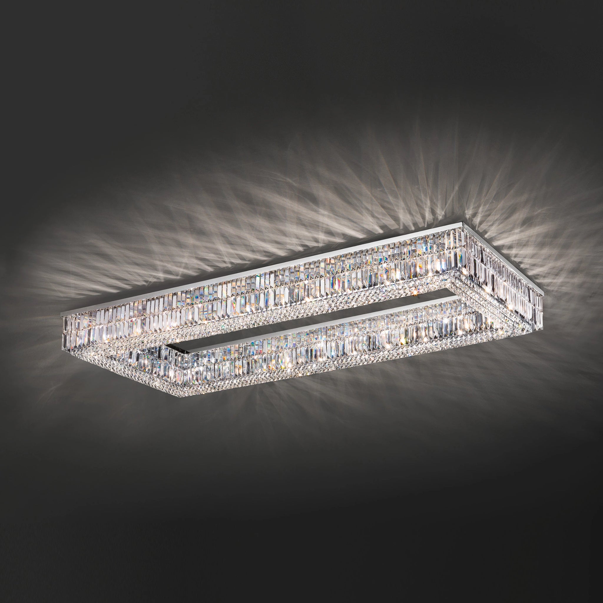 Rectangular Crystal Light Beautiful Rectangular Crystal Ceiling Light — Italian Lighting