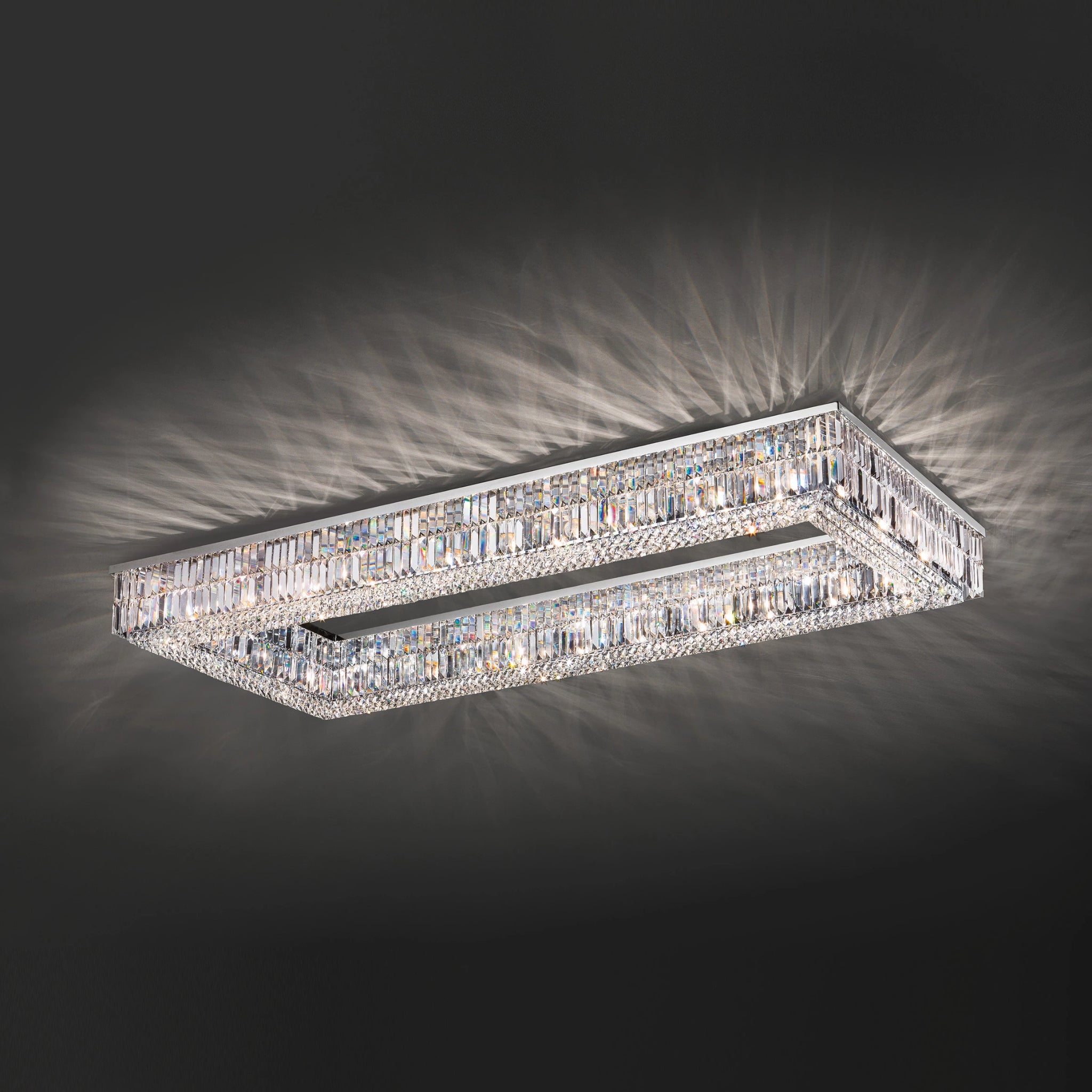 Beautiful Rectangular Crustal Ceiling Light